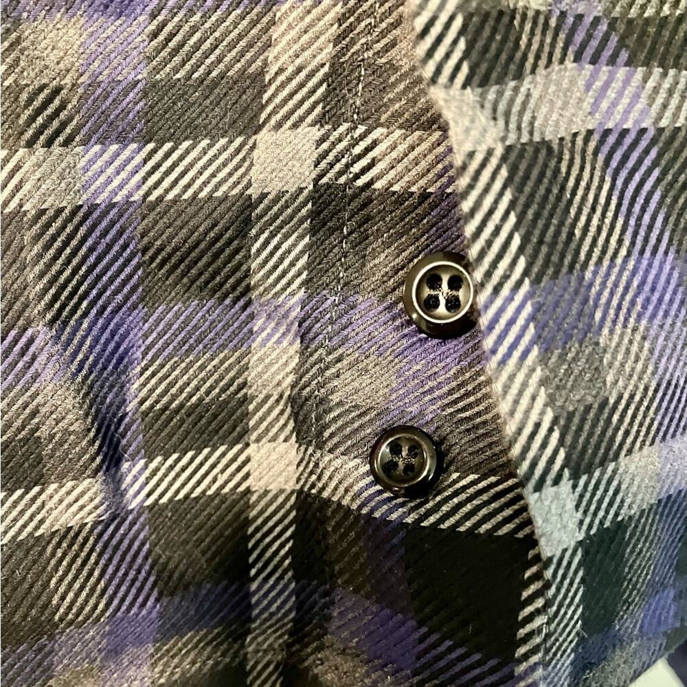 St. Croix Shirt Purple Black Plaid Long Sleeve Button Down Brushed Cotton Mens L - Picture 6 of 11